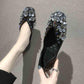 Plus Size 35-40 Summer Women Outdoor Shallow Mouth Flat Bohemian Beach Wear-resistant Non-slip Office Lady Lace PU Leather Shoes