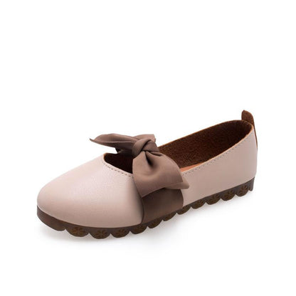 Loafers Flat Round Toe Single Shoes Women Shallow Mouth Flat-heeled Soft-soled Peas Shoes Sweet Bow Work Shoes Comfortable and Light