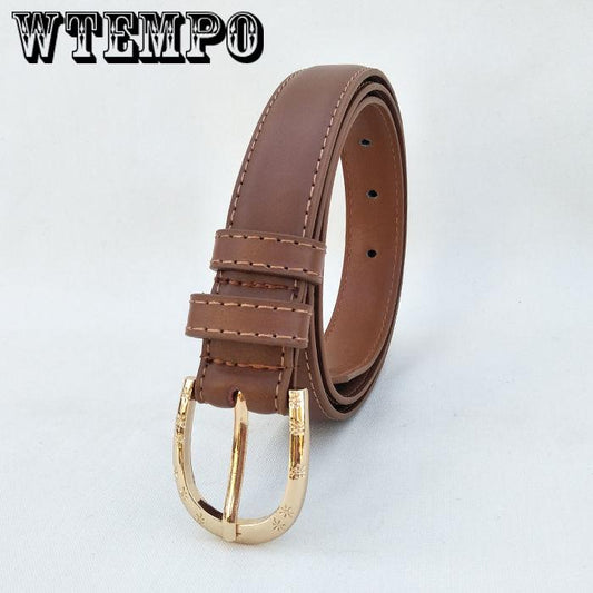 Fashion leather belts for women stitching up thin belt woman Pin buckle strap female High quality