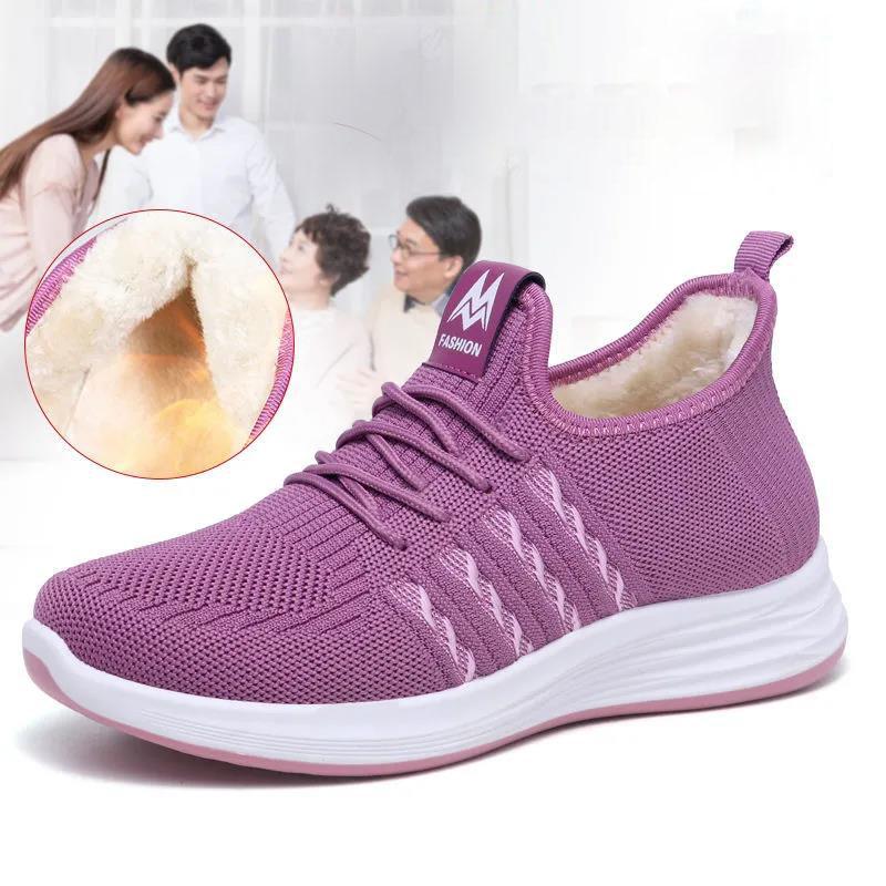 Winter Plus Velvet Warm Sports Casual Shoes Korean Version of All-match Flat Shoes Running Shoes