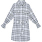 Spring  Summer Women's Plaid Shirt Dress Slim OL Style Single-breasted Shirt Dress with Belt Office Ladies Outfits