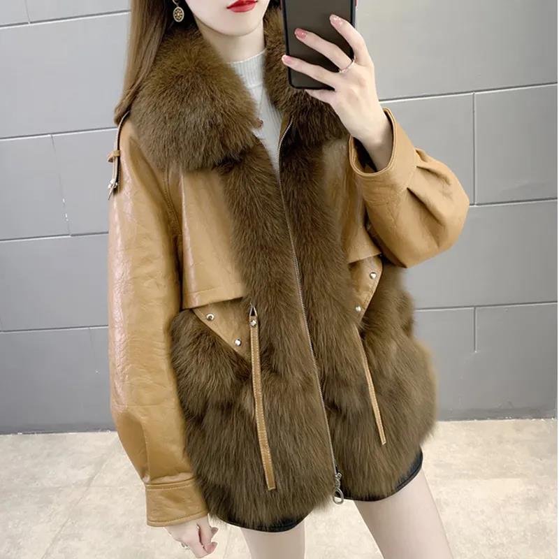 Autumn and Winter Models of Imitation Fur Coat Women's Short Thickened Loose and Thin Fashionable Fox Fur Plush Coat