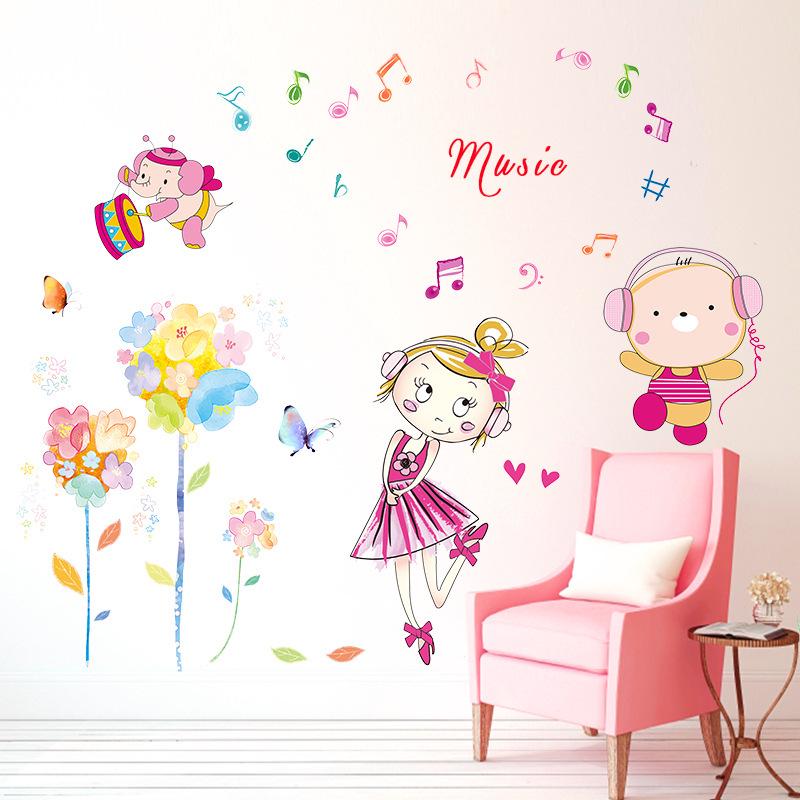 [Music girl] wall sticker The third generation of removable