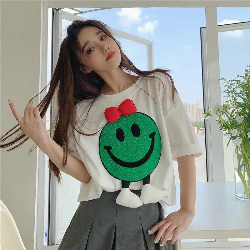 Large Size Top Women's Summer Loose Short Simple Short Sleeve T-shirt