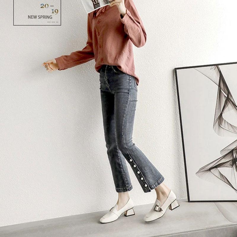 Soft Surface Comfortable Real Cowhide Thick Mid-heel Work Shoes Casual Shoes Single Shoes Women's Square Toe English Small Leather Shoes