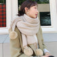 Cashmere Scarves Lady Winter Thicken Warm Soft Pashmina Shawls Wraps Plush Ball Tassel Scarf