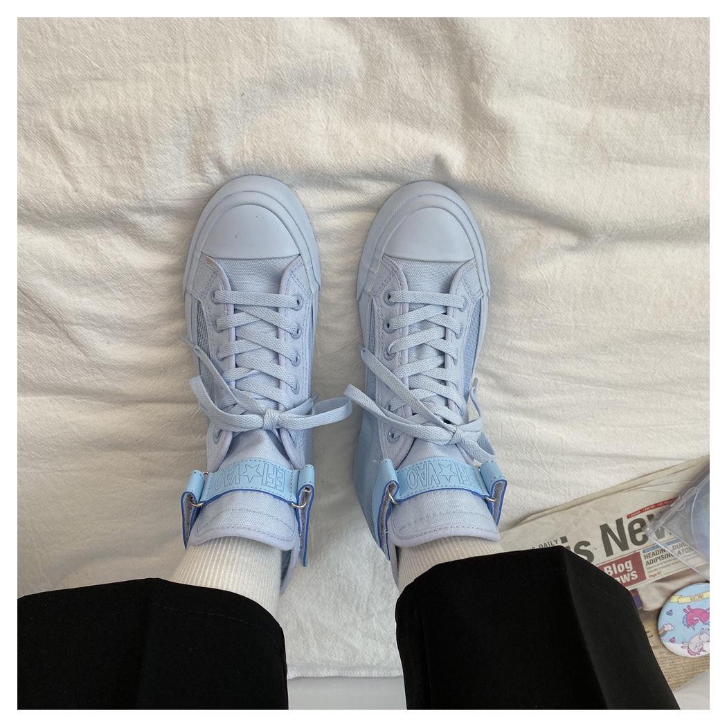 Summer Candy-colored Mesh High-top Canvas Shoes Female Students Korean Version of Ins Wild Breathable Casual Shoes