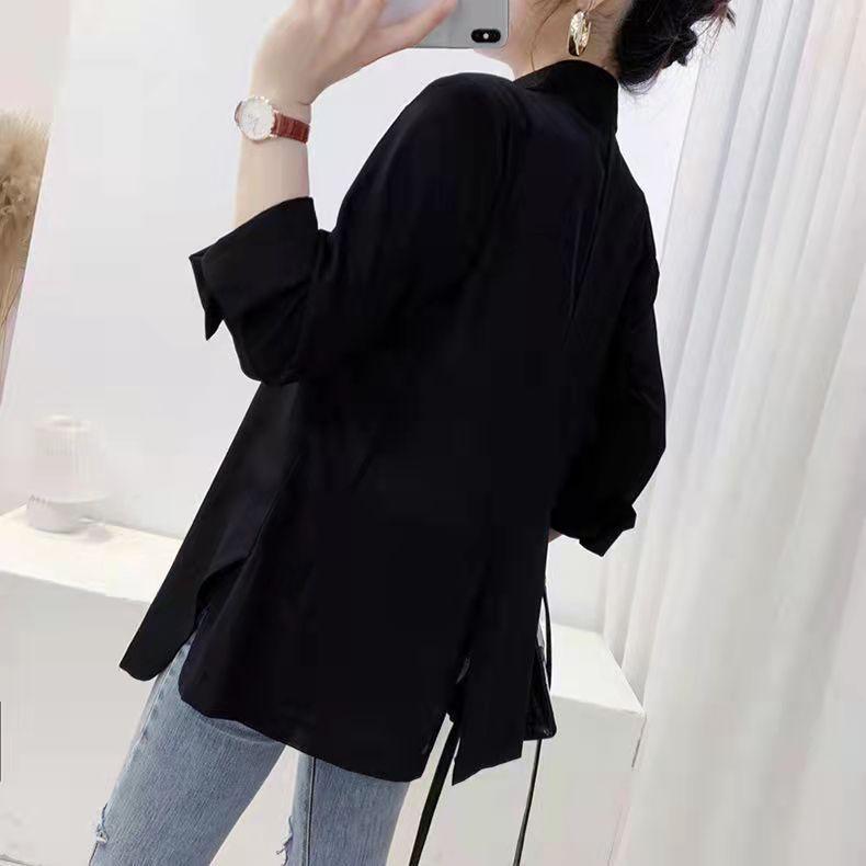 Women's Suit Jacket Thin Blazer Coat Loose Mid-length Summer Chiffon Sunscreen Shirt Three-quarter Sleeve Small Suit Air-conditioning Shirt