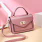Crossbody Bag Women Solid Color Leather Anti-theft Large Capacity Wear Lock Buckle Hand Shoulder Bag
