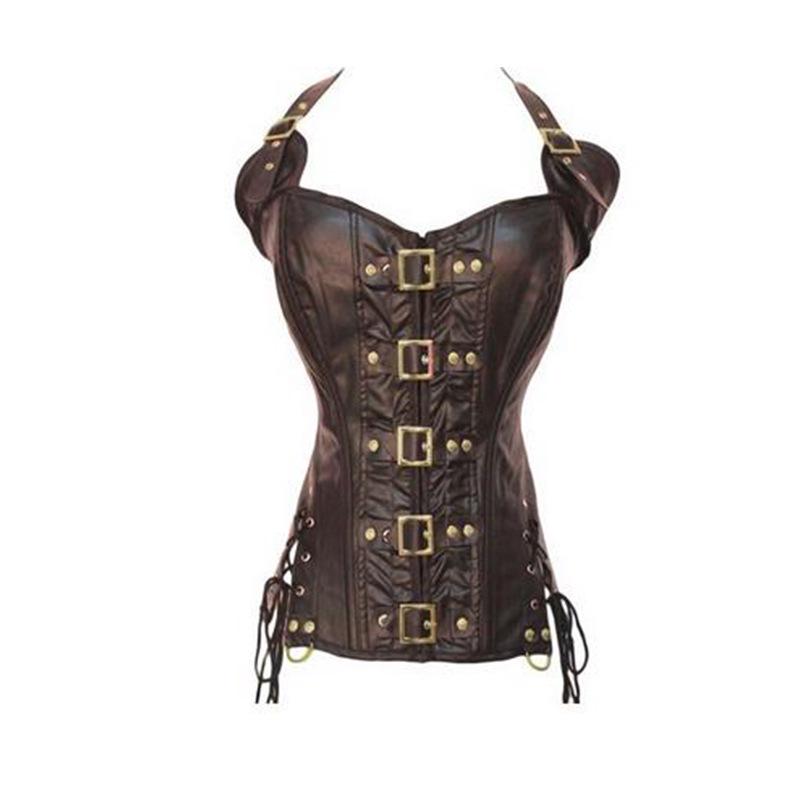 Steampunk Corset with Steel Boned Lace Up Back Sexy Body Bustier Overbust Corset Women Waist Cincher