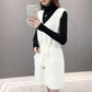 Autumn Mohair V-neck Sweater Skirt Knitting Versatile Sleeveless Vest Skirt Mid-length Casual Women's Vest Dress