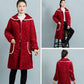Winter Women's Plush Thickened Cotton Coat Female Large Size Loose Soild Color Outdoor Long Warm Jacket