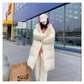 Down Jacket Blue Mid-length Loose and Light White Duck Down Jacket
