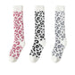 3 Pairs of Leopard-print Coral Fleece Socks Women's Calf Socks Furry Winter Sleep Socks Plus Velvet Thick Warm Stockings