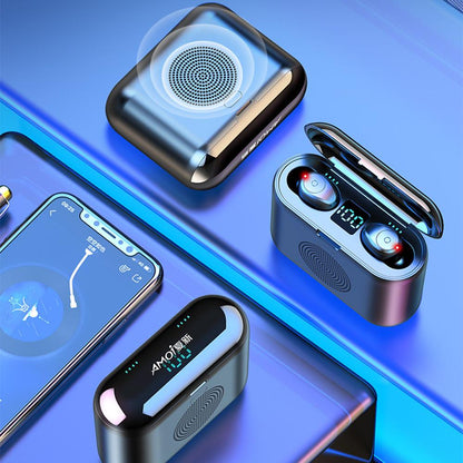 LED Display Waterproof 5.0 Earphones Bluetooth HIFI TWS Headphones As Bluetooth Speaker Power Bank