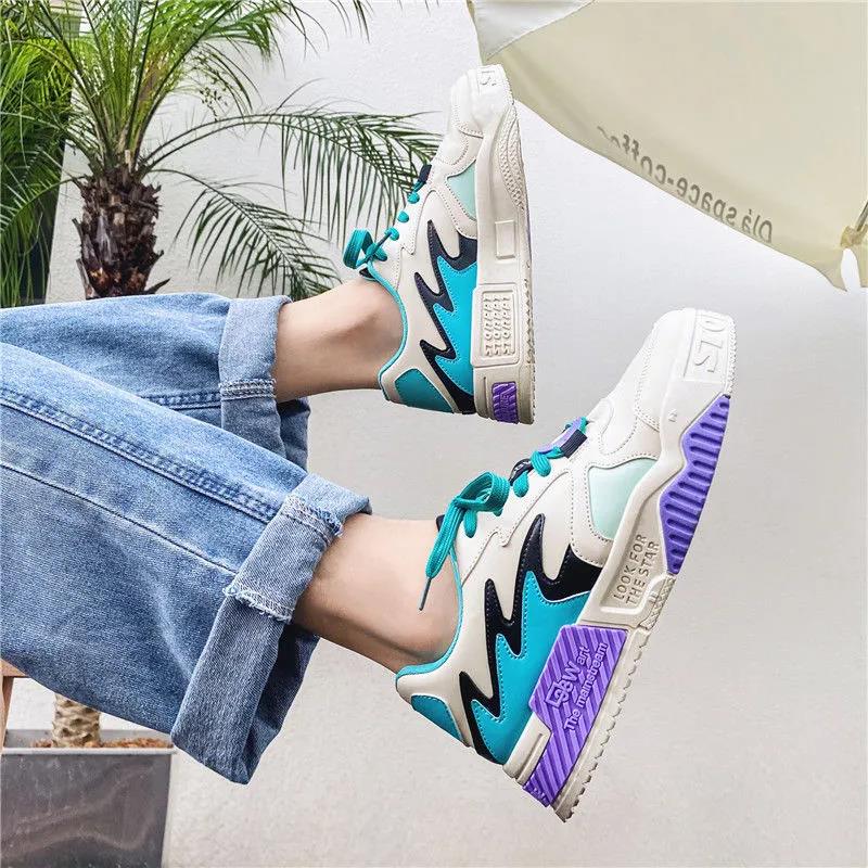 Canvas Shoes Men's Low-top Spring Harajuku Style Men's Shoes Ins Board Shoes Thick Bottom Color Matching Tide Shoes Summer