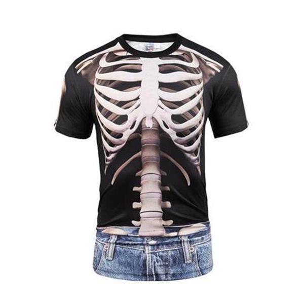 Half-sleeve Clothes Summer Men's Round Neck Short-sleeved T-shirt Top 3D Creative Art Print T-shirt