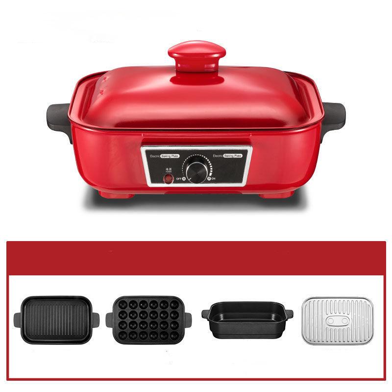 British Multi-function Cooking Pot Barbecue Meat Boiler Household Electric Pot for Frying and Cooking Fried Egg Barbecue Plate