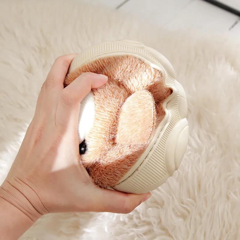 Winter Cotton Slippers Bag Plush Home Lovers Thick-soled Indoor Warm Wool Slippers