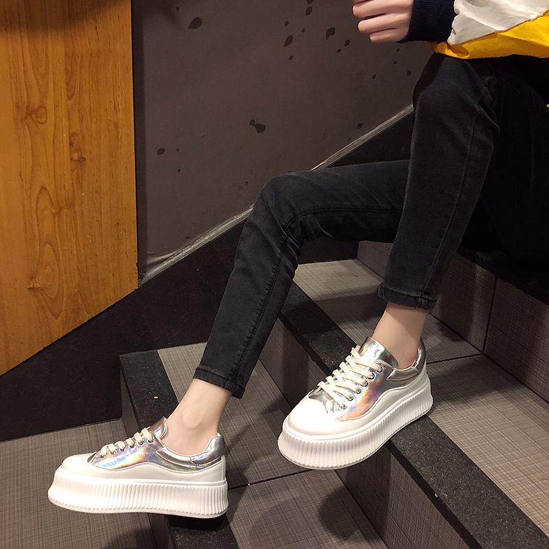 Tide Sponge Bottom Small White Shoes Female 2020 Spring Increase Shoes Korean Version of The Wild Harajuku Casual Thick Bottom Shoes