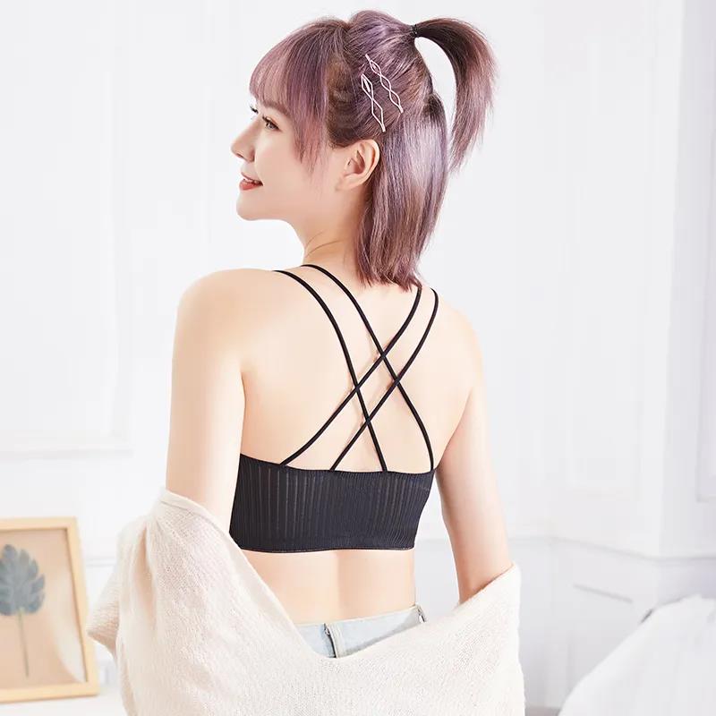 Graphene Ice Traceless Underwear Women's Bra Gathered Without Steel Ring Sports Sexy Lace Suspender Beautiful Back Woman