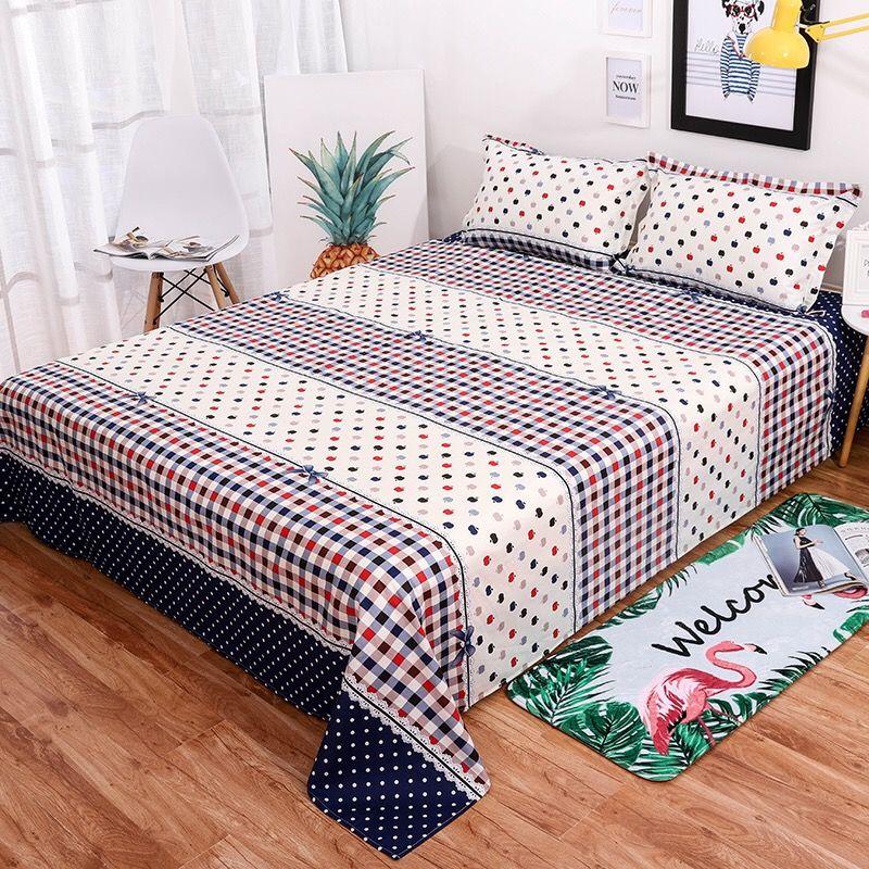 KING QUEEN TWIN Multi-size Can Choose Three-piece Suit Cotton Twill One-piece Bed Sheet Two-piece Pillowcase Breathable Foldable  Simple Style
