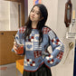 Autumn Winter  Women Fashion Sweater Casual Knitting Sweater Retro Round Neck Pullovers Loose Casual Long Sleeve Sweater