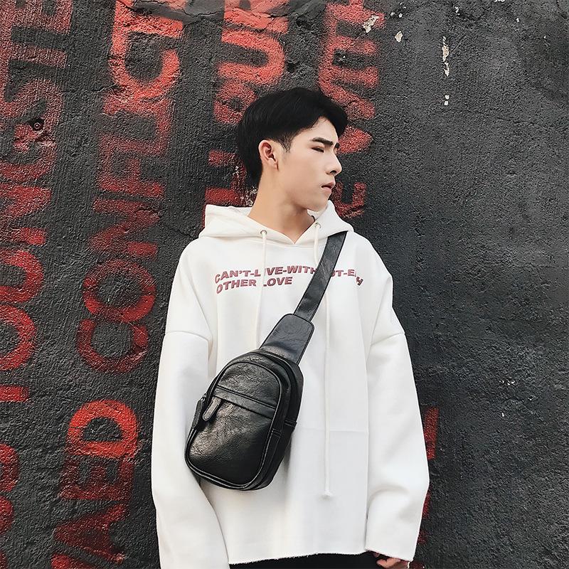 Chest Bag Men's Black Waterproof Anti-theft Messenger Bag Outdoor Sports Travel Shoulder Bag