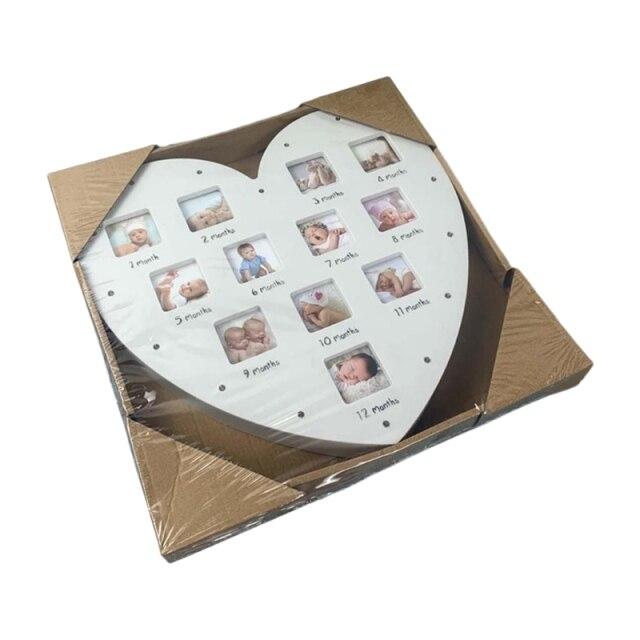 My First Year Baby Keepsake Frame with Light 0-12 Months Pictures Love Heart Photo Frame Commemorative Growth Souvenirs Kids hot