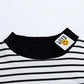 Girls Striped Bottoming Shirt Plush Thick Warm Clothing Wear A Long-sleeved Half-high Collar Top In Autumn and Winter