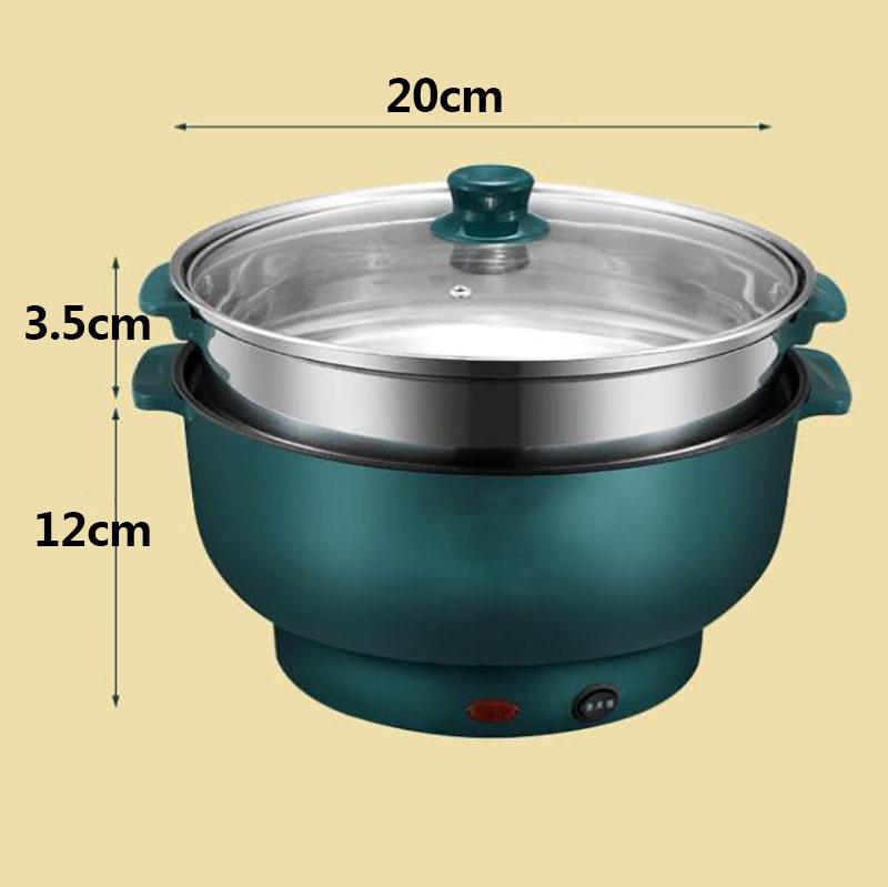 400W/800W Dual-levels Electric Heat Pot 20cm Mini Non-stick Cookware Boiling Soup Pot for One Person