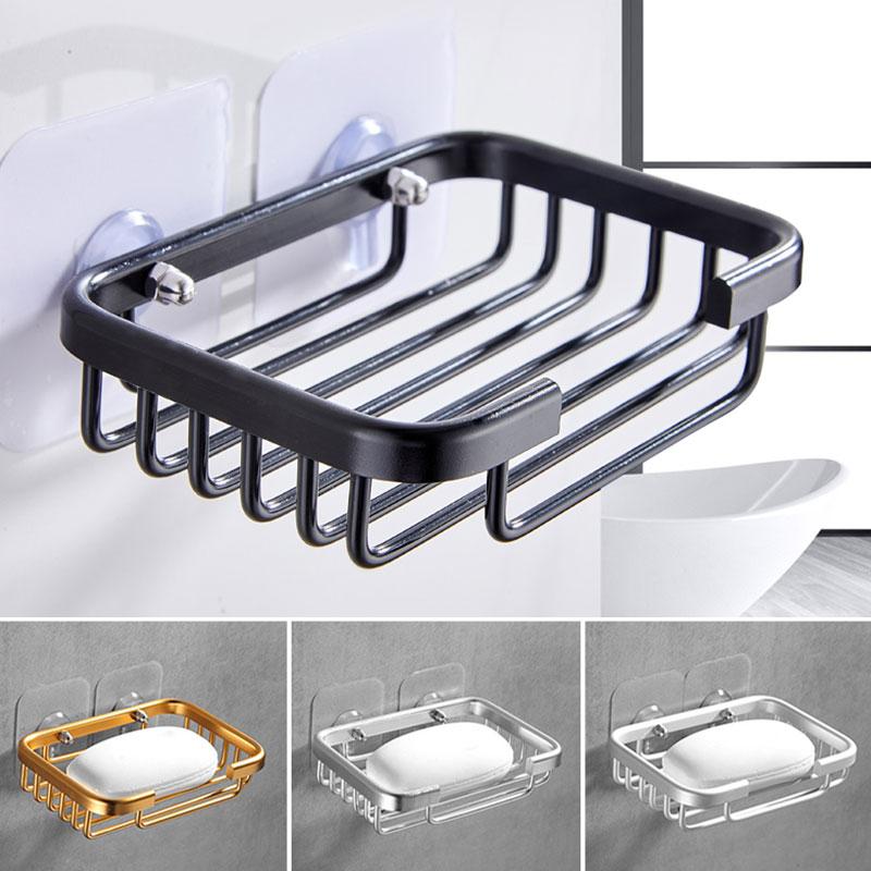 Soap Box Drain Shelf Bathroom Shelf Toilet Creative Free Punch Rack Household Wall-mounted Household Rack Organizer Strong Suction Soap Dish