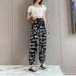Chiffon Bloomers Women's Summer Letter Printing Graffiti Elastic Waist Loose-fitting Sports Casual Pants