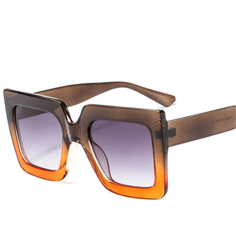 Oversized Sunglasses Women Big Frame Rectangle Sun Glasses Retro Brand Designer Fashion Gradient Sha