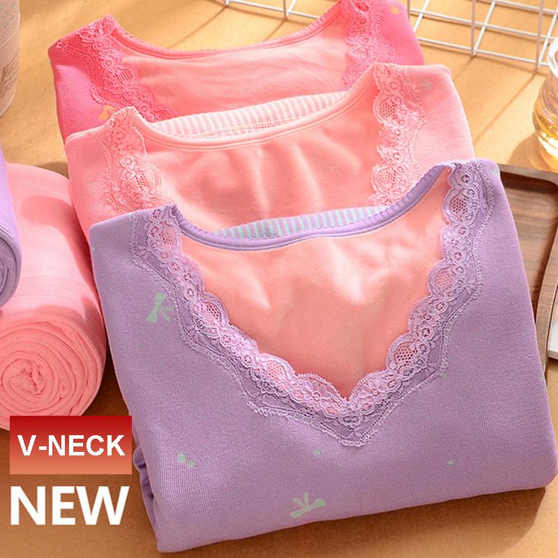 Thermal Underwear Ladies Plus Velvet Thick Winter Slim and Comfortable Suit Bottoming Shirt