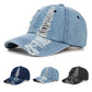 Hole Denim Hat Spring Autumn Cowboy Cap Men and Women Outdoor Sun Hat Casual Denim Baseball Cap Hip Pop Cap Adjustable Snap Back Cap