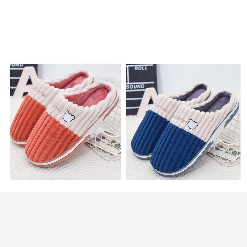 Buy One Get One Free Women Winter Cotton Slippers Indoor Non-slip Warm Home Couple Slippers Cute Plush Shoes