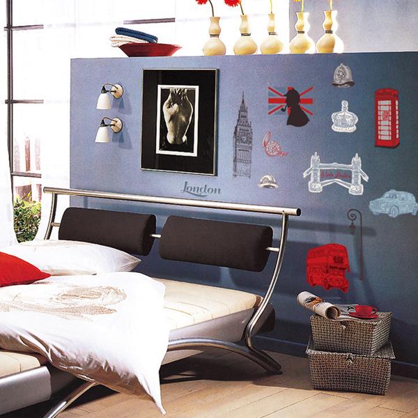London clock tower office wall sticker street bus booth twin bridge stickers can be removed