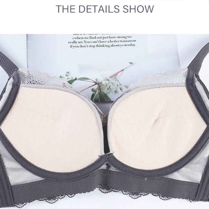 No Steel Ring Gathering Anti-sagging Upper Support Latex Cotton Breathable Lace Rear Four-row Buckles To Receive Auxiliary Breast Adjustable Bra
