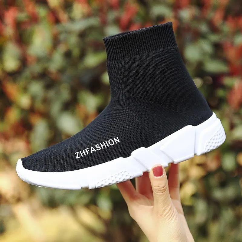 Socks Shoes Men and Women Winter Plus Velvet Warm High-top Stretch Cotton Shoes Wild Ins Sports Warm Shoes