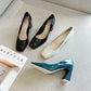 High Heels for Women Square Heel Patent Leather Pumps Square Toe Fashion Luxury Wedding Shoes Lady Office Work Shoes