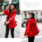 Winter Fashion Woolen Coat Spring Long Sleeve Loose Hooded Lace Jacket