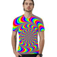 Spiral Colorful Shirt Men Tees Summer 3D Half Sleeve T-shirt Casual Breathable Pullover Personality Streetwear