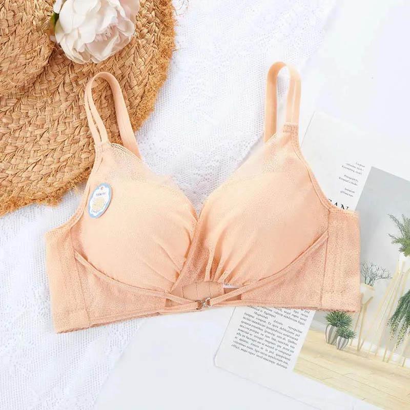 Women Gather Without Steel Ring To Receive Auxiliary Breasts Adjust Thin Section Breathable Beautiful Back Shape Invisible Back Buckle Glossy Sexy Bra