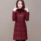 Women's Mid-length Down Jacket Winter Korean Loose Cotton Clothes Casual Hooded Padded Jacket Quilted Jacket