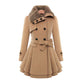 Women European Beauty In the Long Section of Woolen Coat Double-breasted Thick Coat