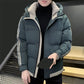 Men's Short Padded Hooded Jacket Padded Warm Padded Jacket Tooling Trend