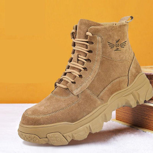 Men's Leather Cold-proof Boots Thickened Wool Warm Snow Boots