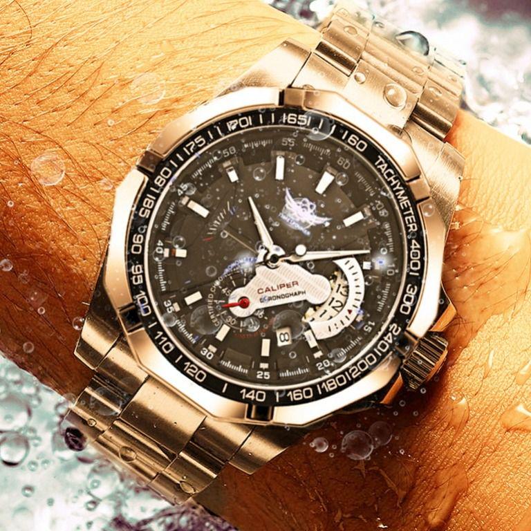 Men's Fashion Stainless Steel Belt Sport Business Quartz Watch Wristwatches