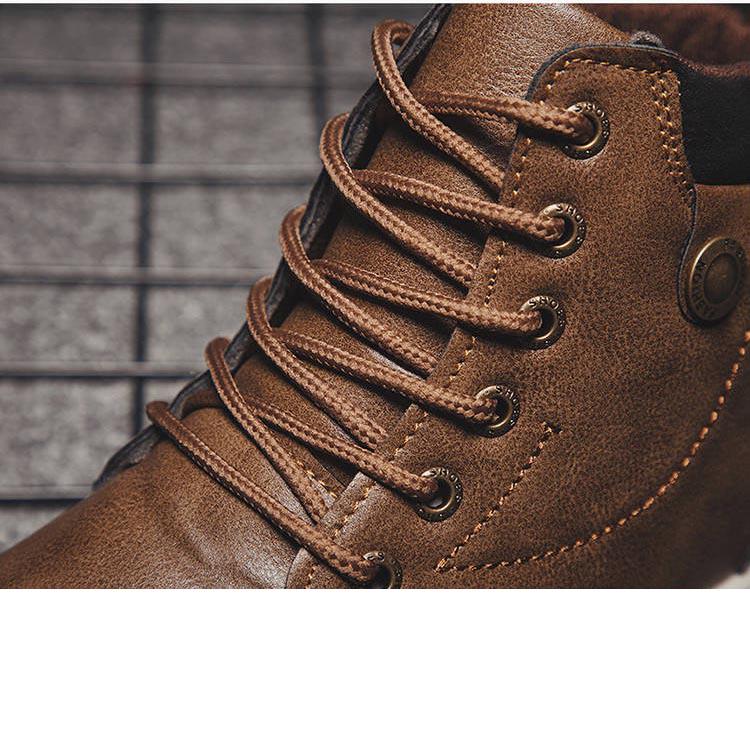 Winter Snow Martin Boots for Men Tooling Boots Men's Motorcycle Boots Booties Outdoor Snow Shoes